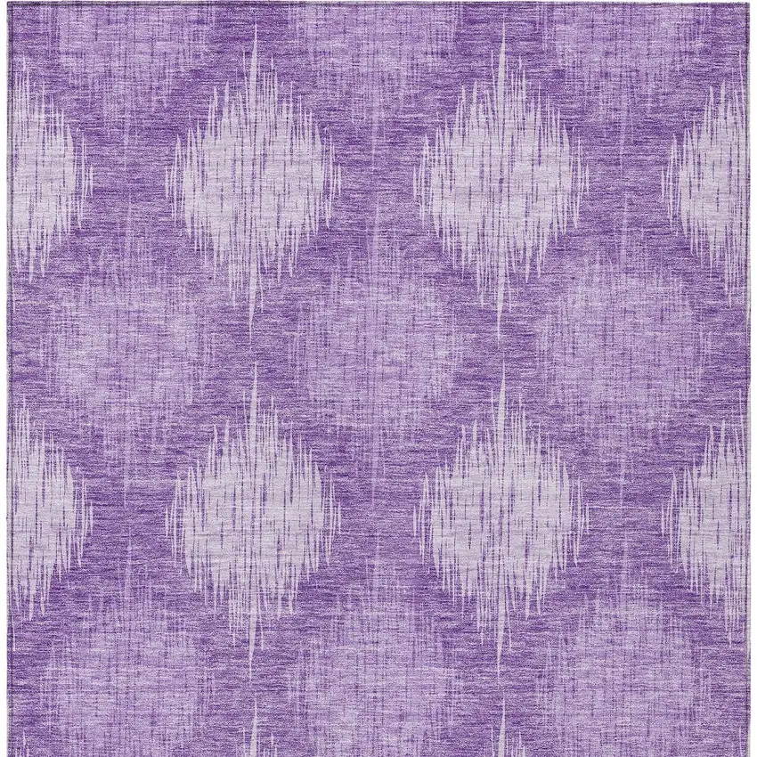 Plum Purple And Lavender Ikat Washable Indoor Outdoor Area Rug Photo 7