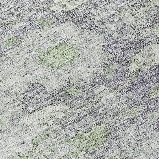 Plum Purple And Olive Green Oriental Washable Indoor Outdoor Area Rug Photo 8