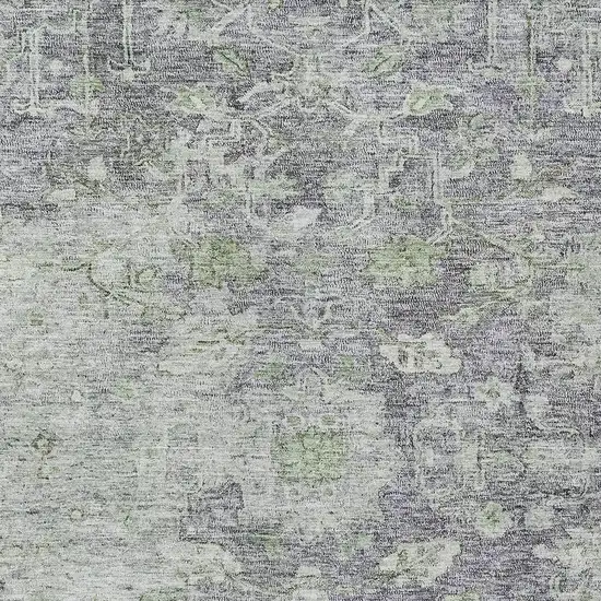 Plum Purple And Olive Green Oriental Washable Indoor Outdoor Area Rug Photo 6