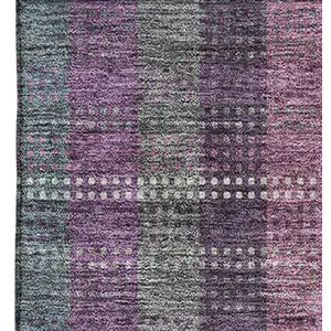 Photo of Plum Sage And Gray Plaid Washable Area Rug With UV Protection