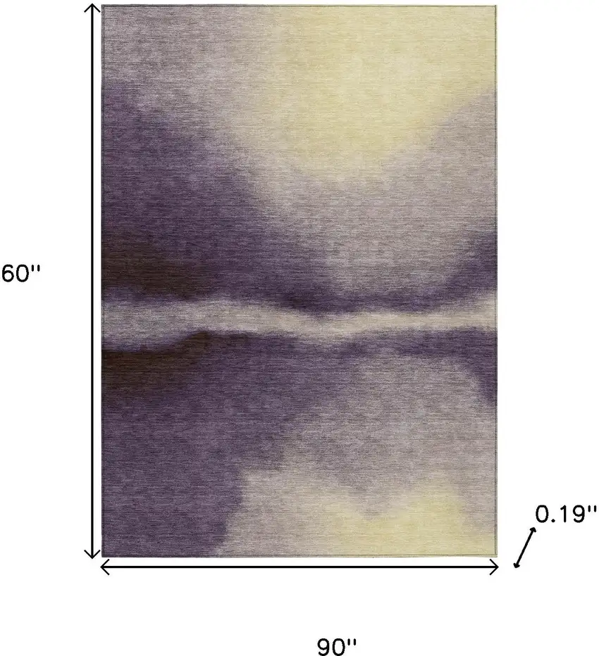 Plum Wheat And Ivory Abstract Washable Indoor Outdoor Area Rug Photo 3