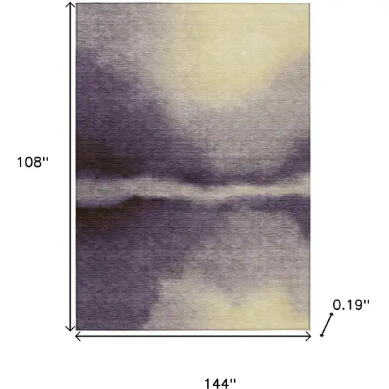 Plum Wheat And Ivory Abstract Washable Indoor Outdoor Area Rug Photo 3