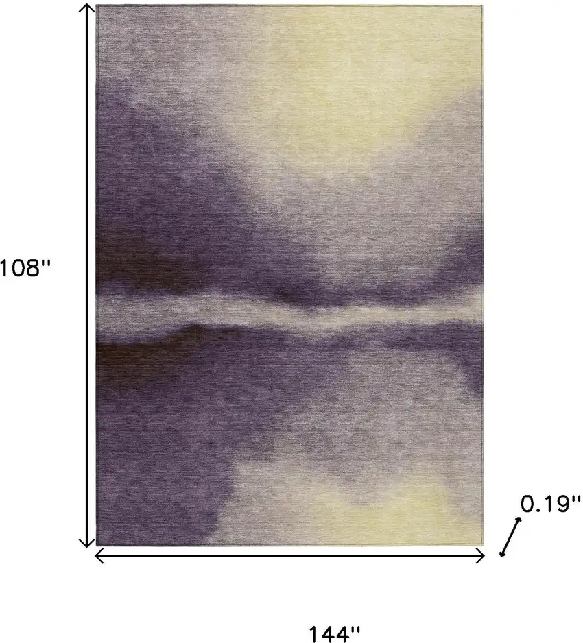 Plum Wheat And Ivory Abstract Washable Indoor Outdoor Area Rug Photo 3