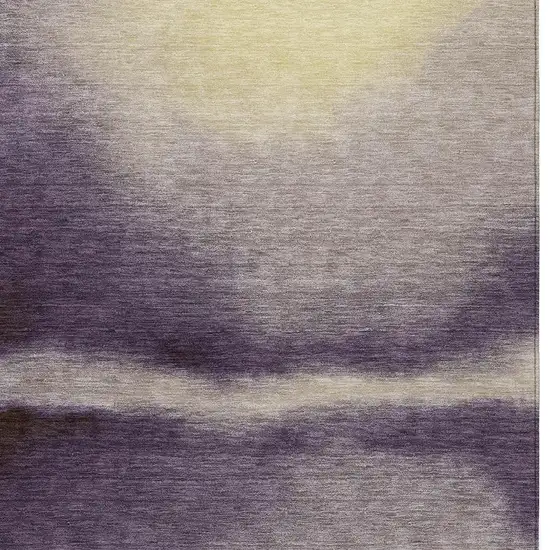 Plum Wheat And Ivory Abstract Washable Indoor Outdoor Area Rug Photo 4