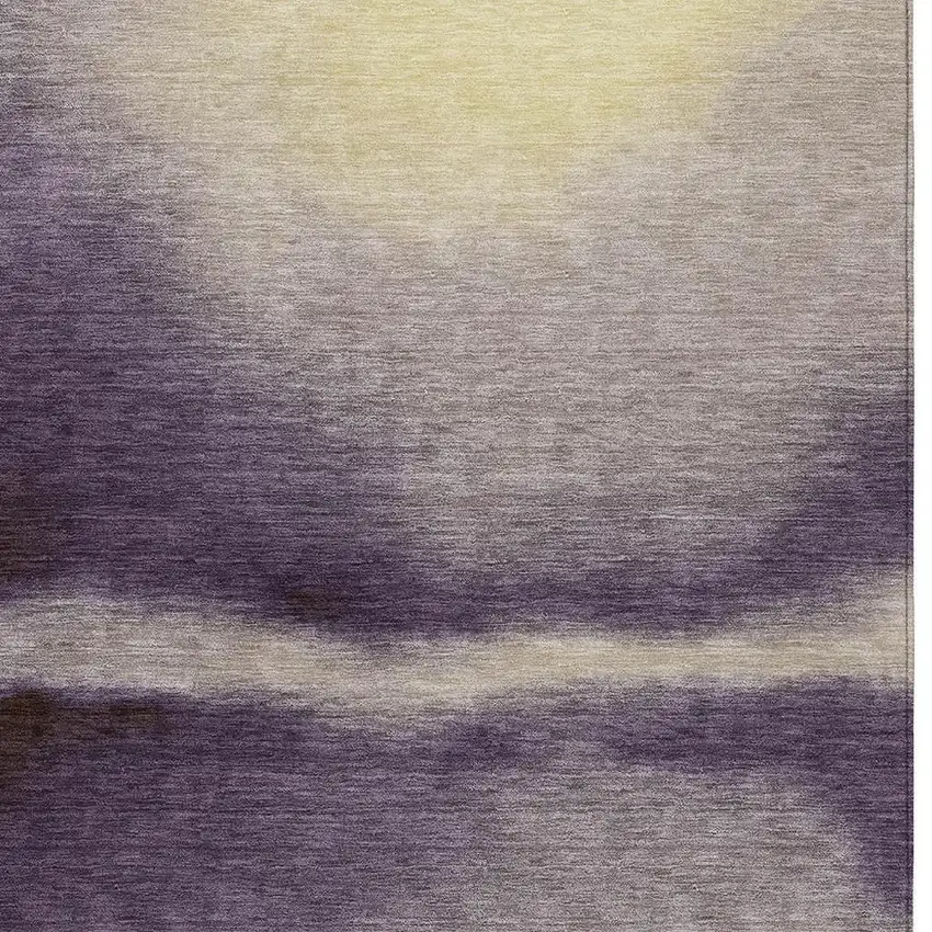 Plum Wheat And Ivory Abstract Washable Indoor Outdoor Area Rug Photo 4