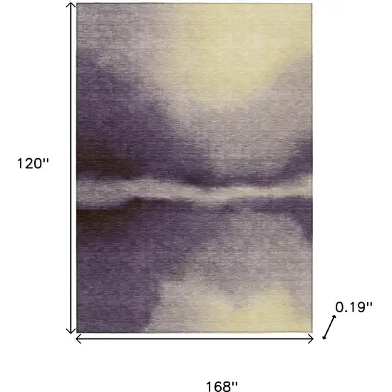 Plum Wheat And Ivory Abstract Washable Indoor Outdoor Area Rug Photo 3