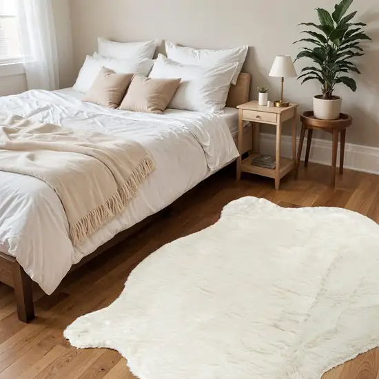 Polar Bear Off White Faux Hide Area Rug Photo 1