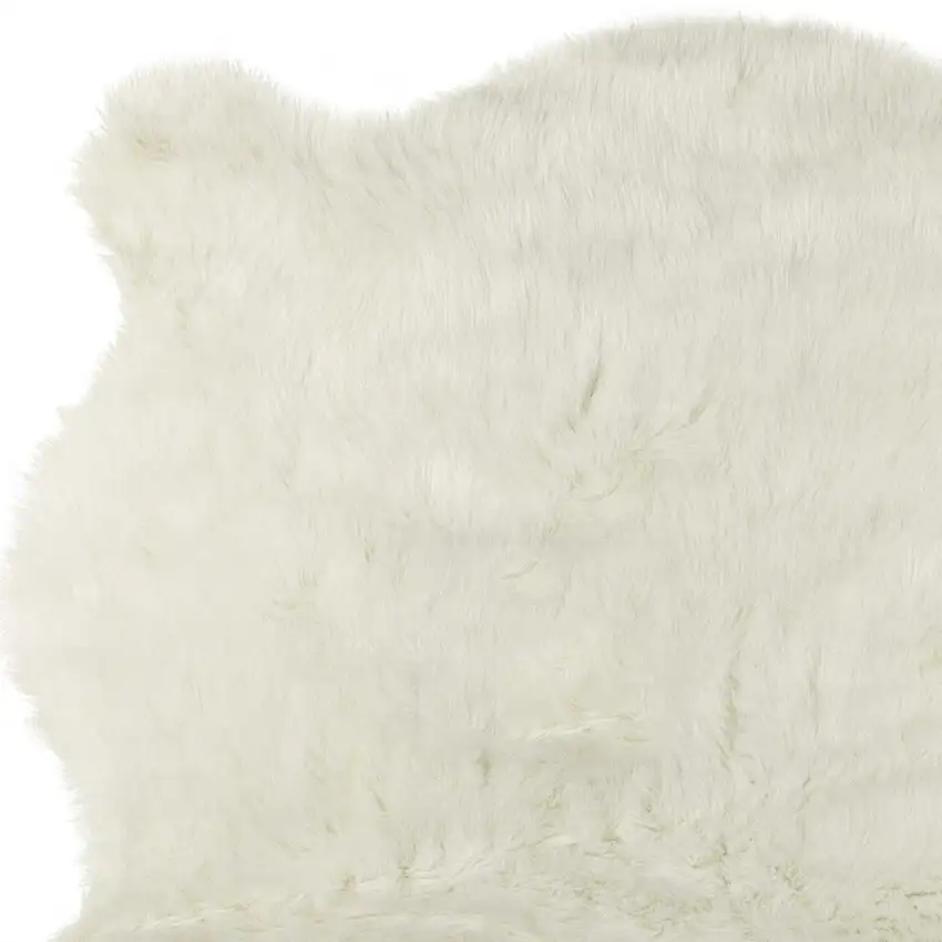 Polar Bear Off White Faux Hide Area Rug Photo 4