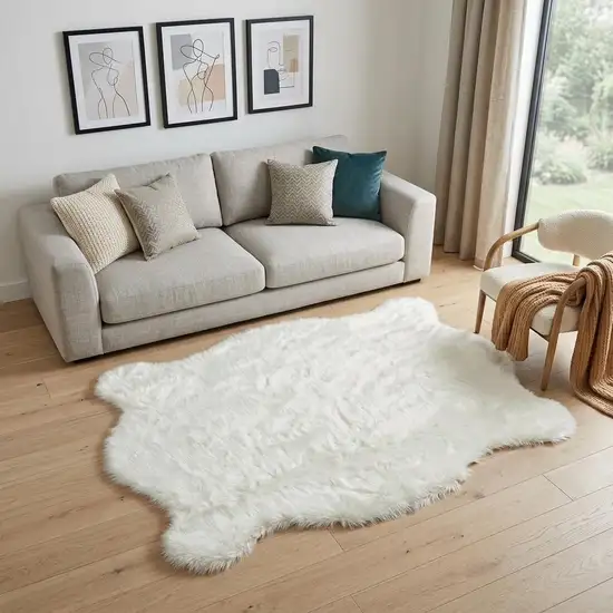 Polar Bear Off White Faux Hide Area Rug Photo 1