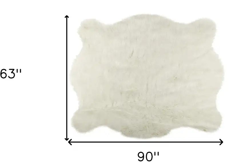 Polar Bear Off White Faux Hide Area Rug Photo 3
