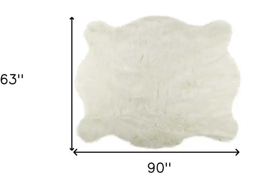 Polar Bear Off White Faux Hide Area Rug Photo 3