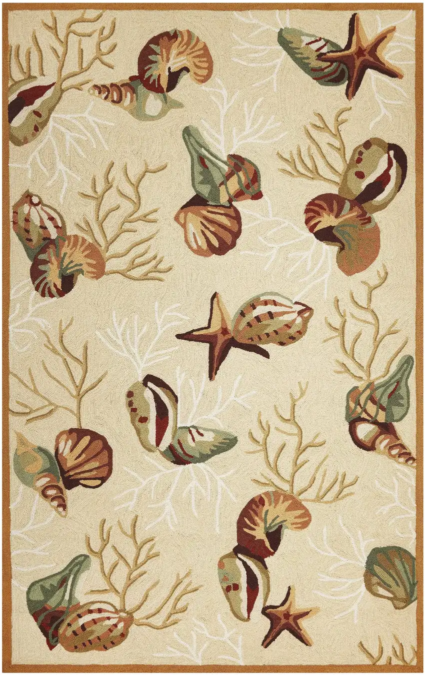 Polyester Beige Area Rug Photo 2