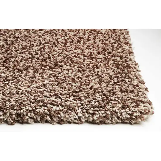Beige And Brown Abstract Shag Hand Woven Area Rug Photo 9