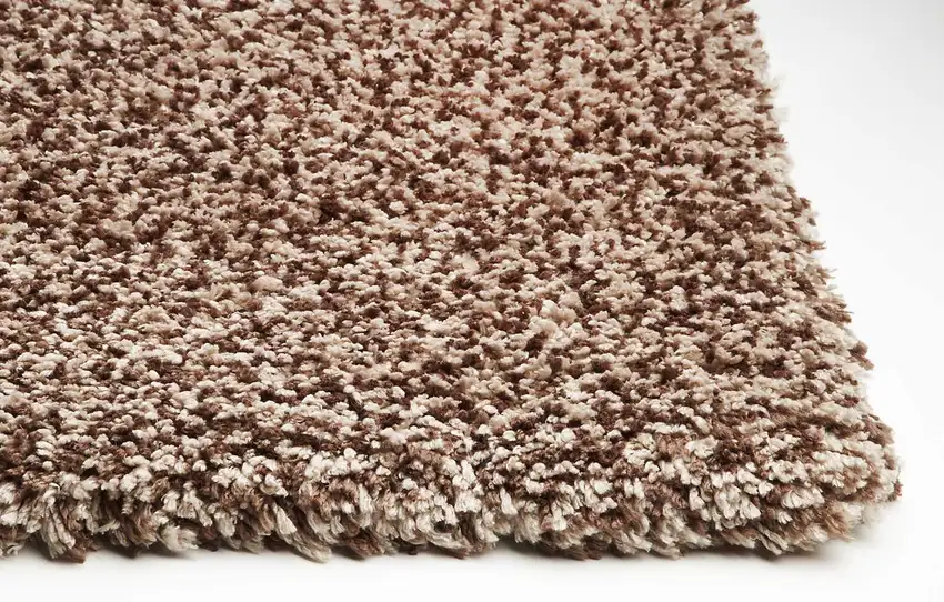Beige And Brown Abstract Shag Hand Woven Area Rug Photo 9