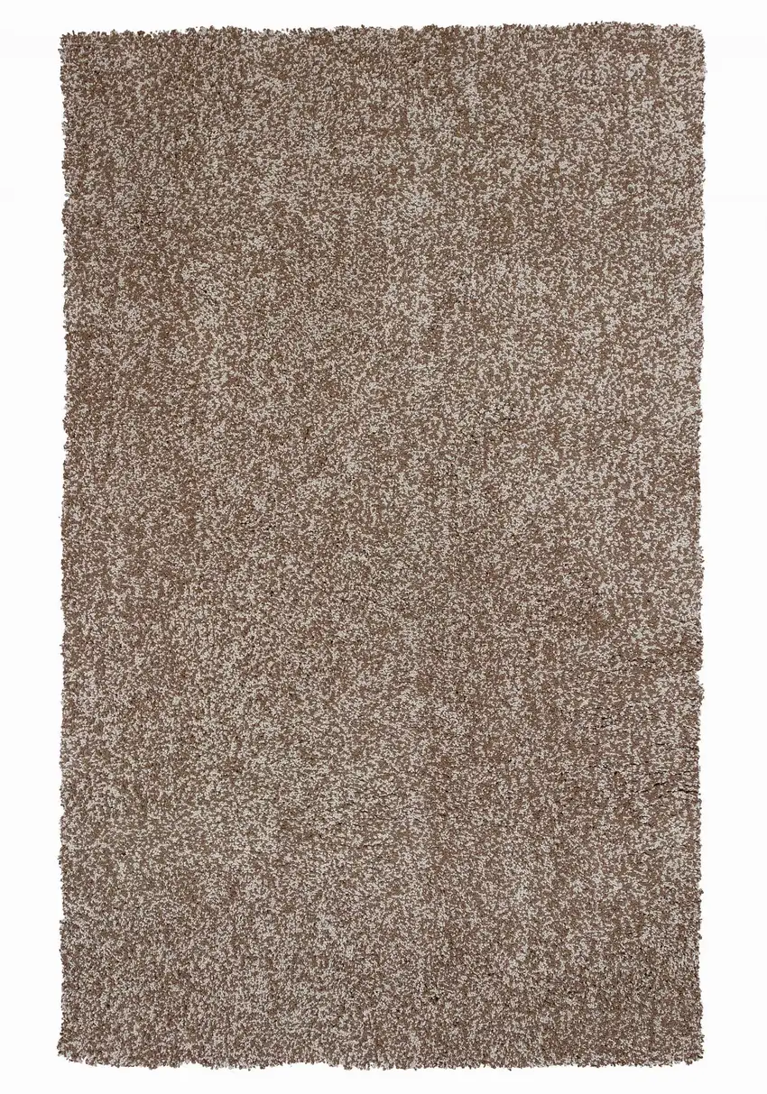Beige And Brown Abstract Shag Hand Woven Area Rug Photo 2