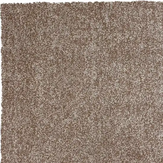Beige And Brown Abstract Shag Hand Woven Area Rug Photo 5