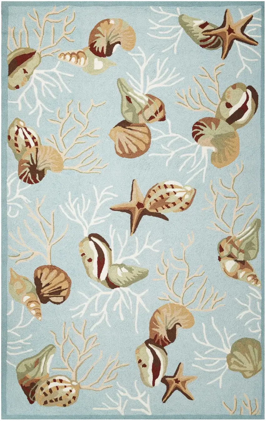 Polyester Blue Area Rug Photo 2