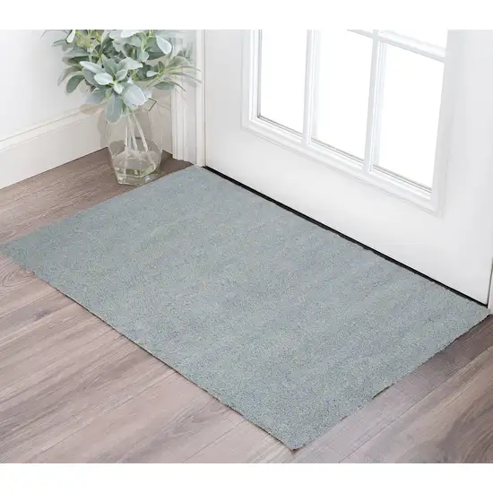 Blue Shag Hand Woven Area Rug Photo 1