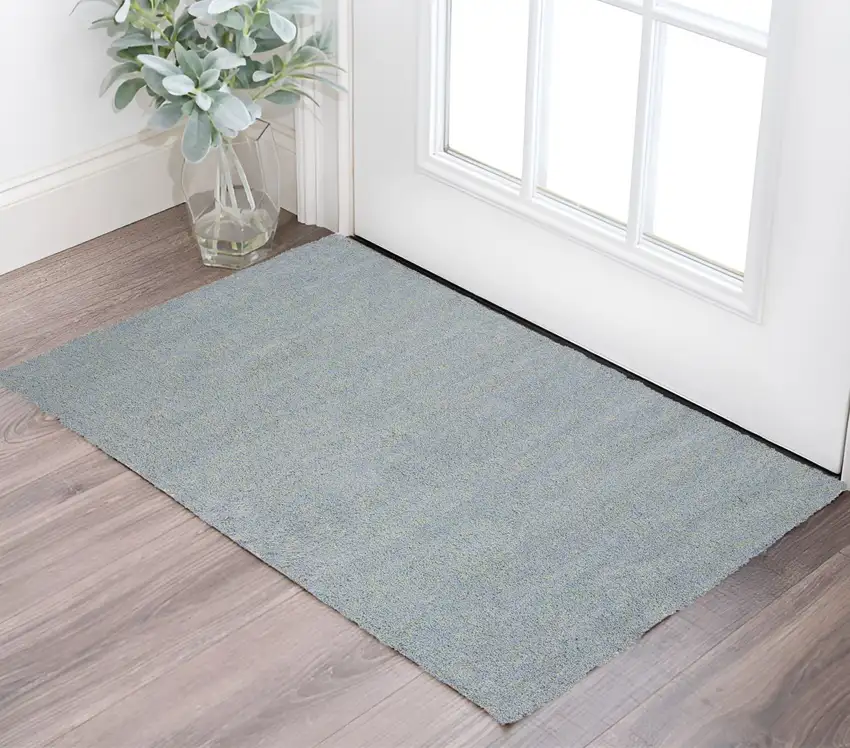 Blue Shag Hand Woven Area Rug Photo 1