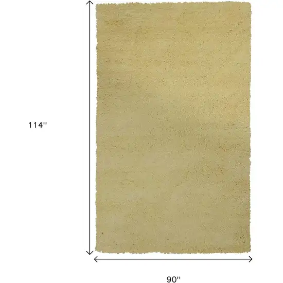 Canary Yellow Shag Hand Woven Area Rug Photo 3