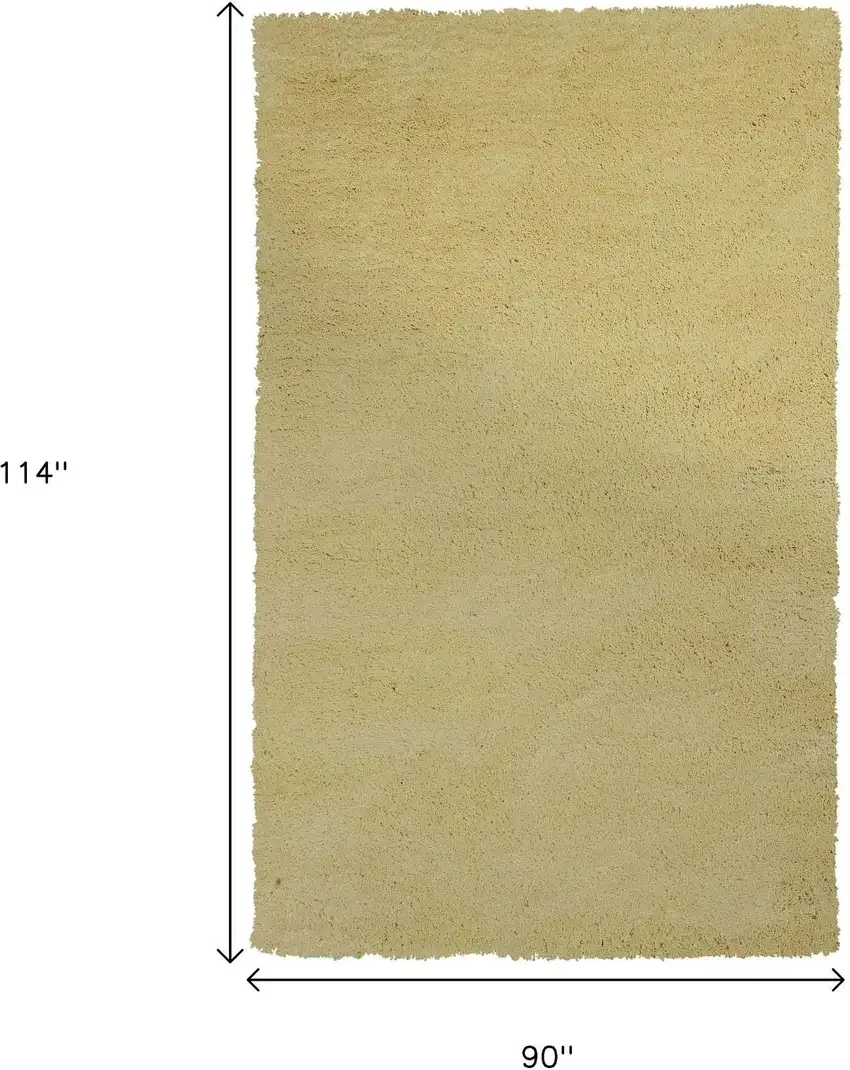 Canary Yellow Shag Hand Woven Area Rug Photo 3