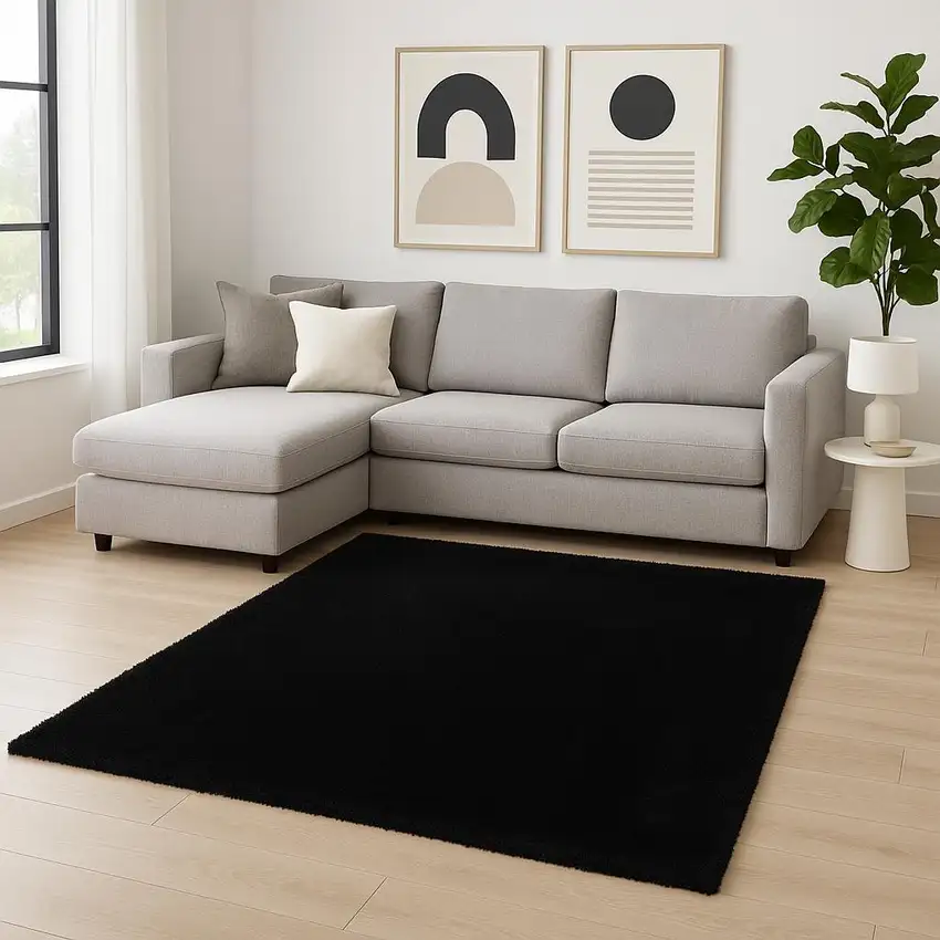 Espresso Shag Hand Woven Area Rug Photo 1