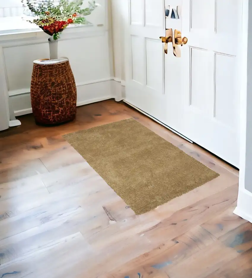 Polyester Gold Area Rug Photo 2