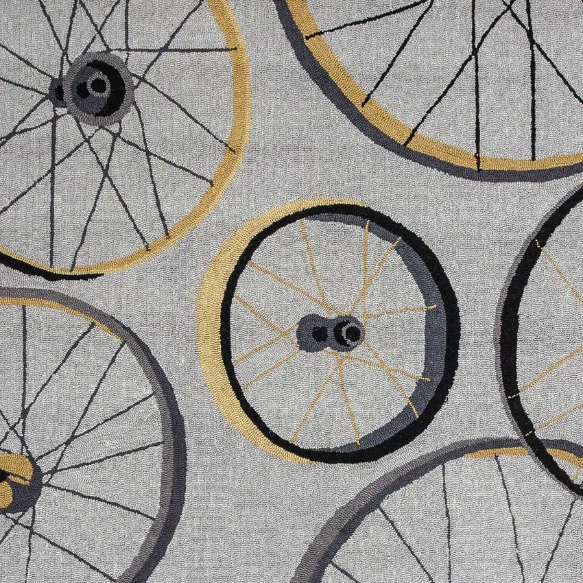 Polyester Grey Area Rug Photo 2