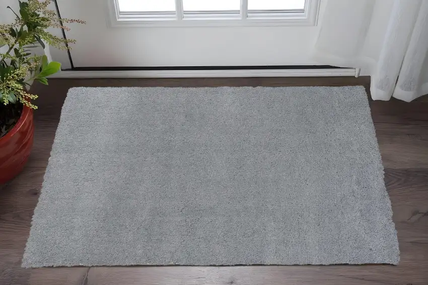 Polyester Grey Area Rug Photo 1