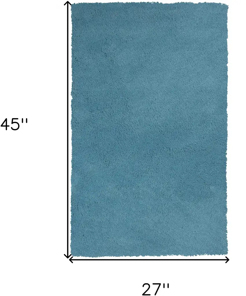 Blue Shag Hand Woven Area Rug Photo 3