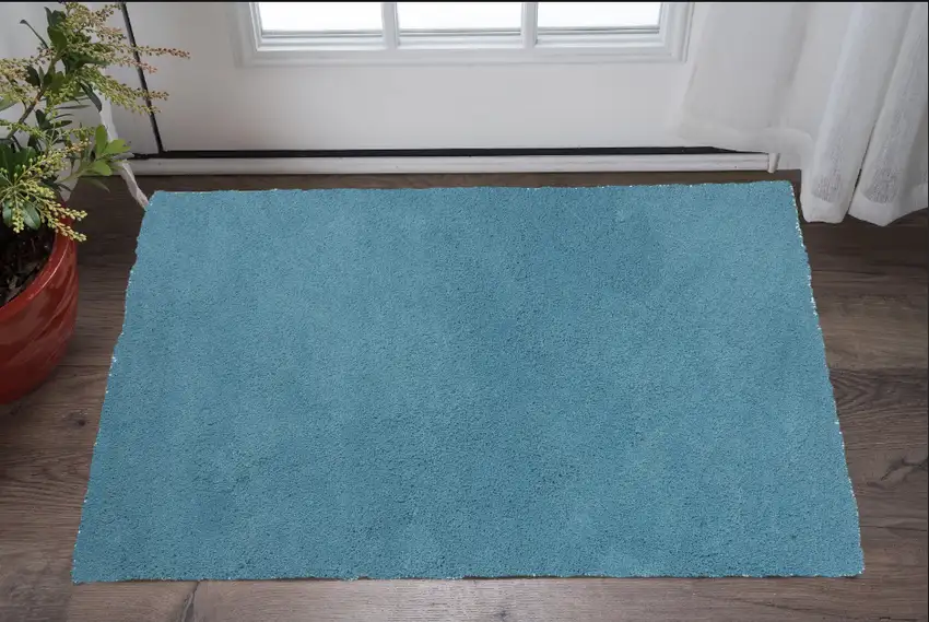 Polyester Highlighter Blue Area Rug Photo 1