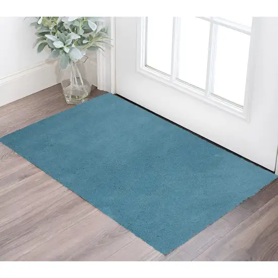 Blue Shag Hand Woven Area Rug Photo 1