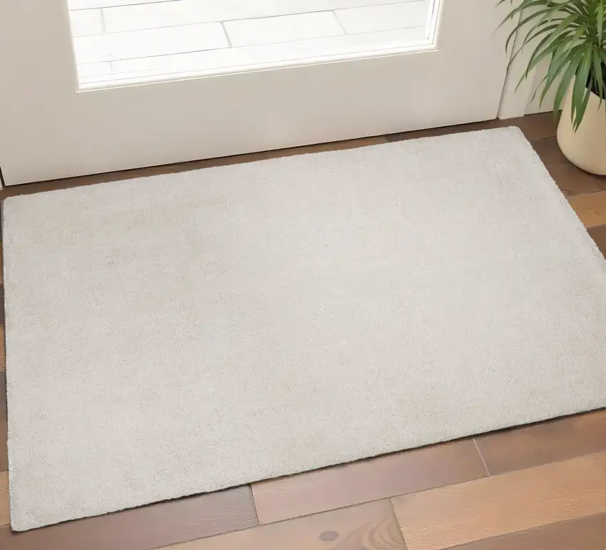 Ivory Hand Woven Area Rug Photo 1