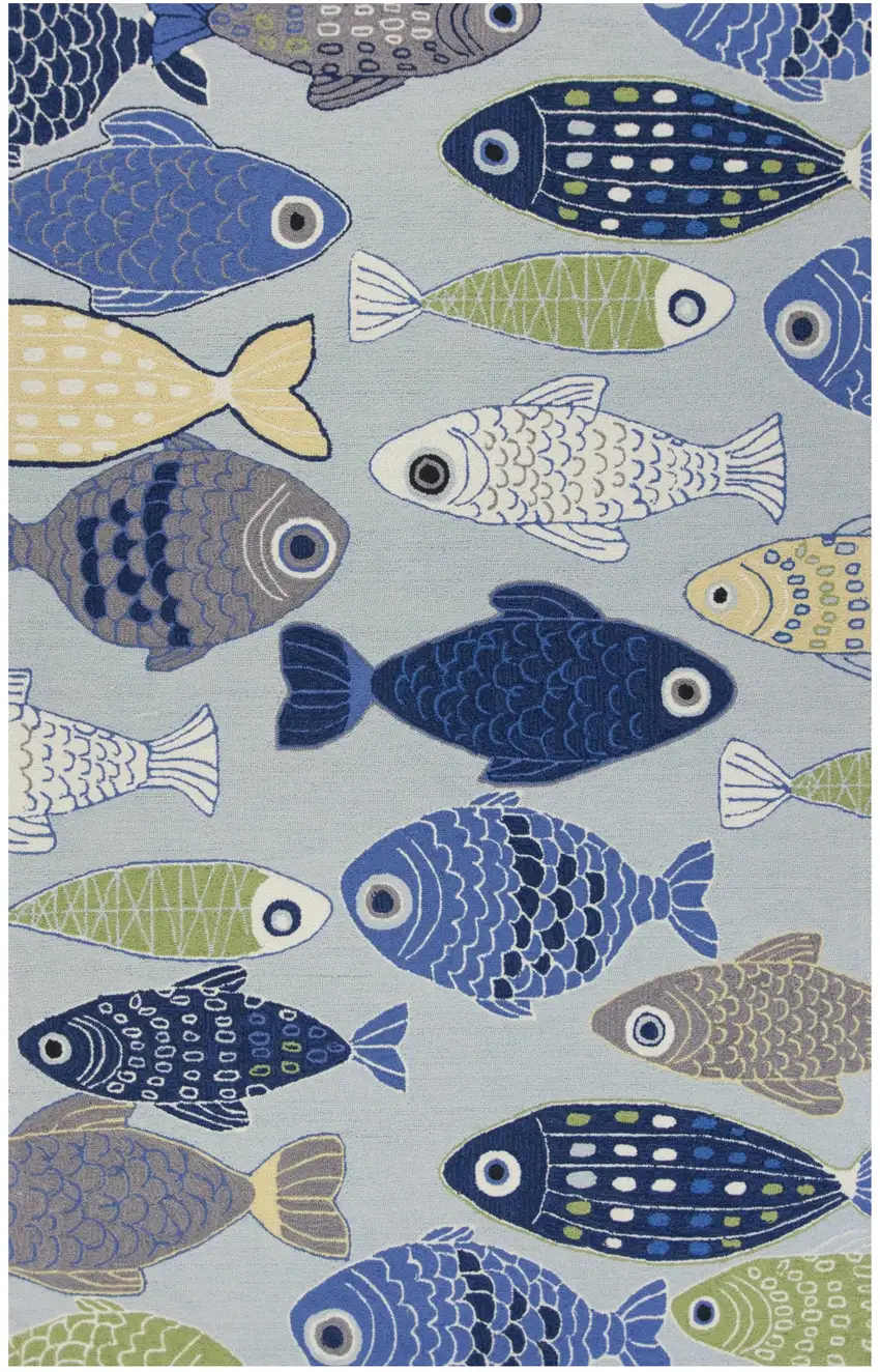 Polyester Light Blue Area Rug Photo 2