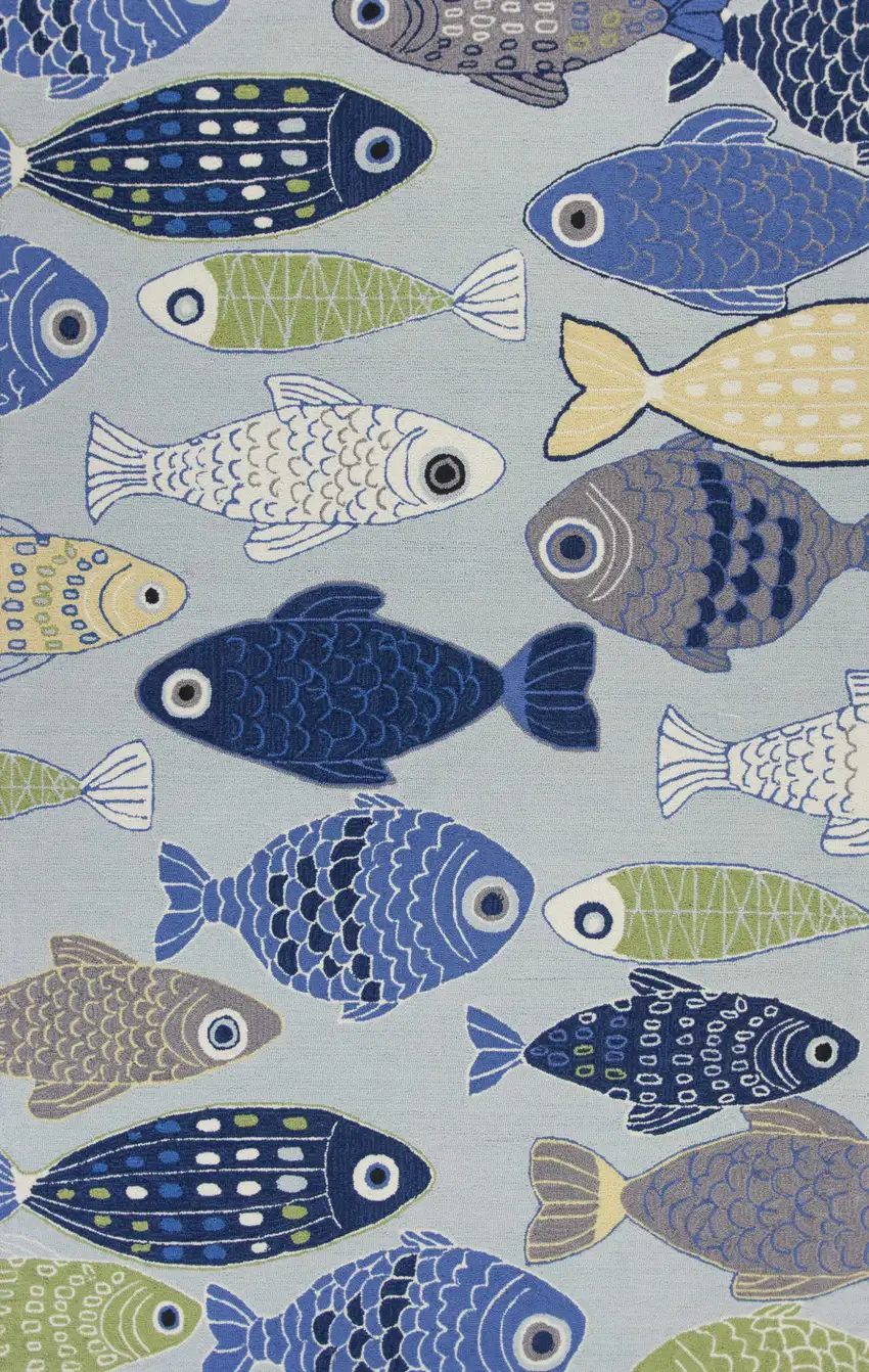 Polyester Light Blue Area Rug Photo 1