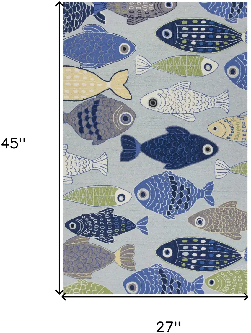 Polyester Light Blue Area Rug Photo 3