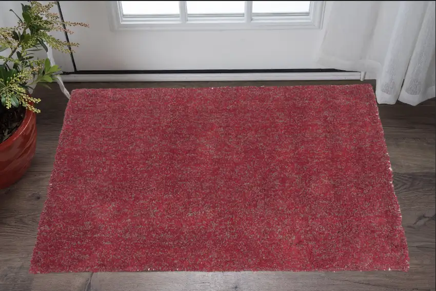 Polyester Red Heather Area Rug Photo 1