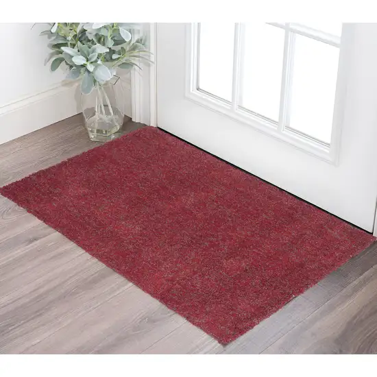 Red Shag Hand Woven Area Rug Photo 1