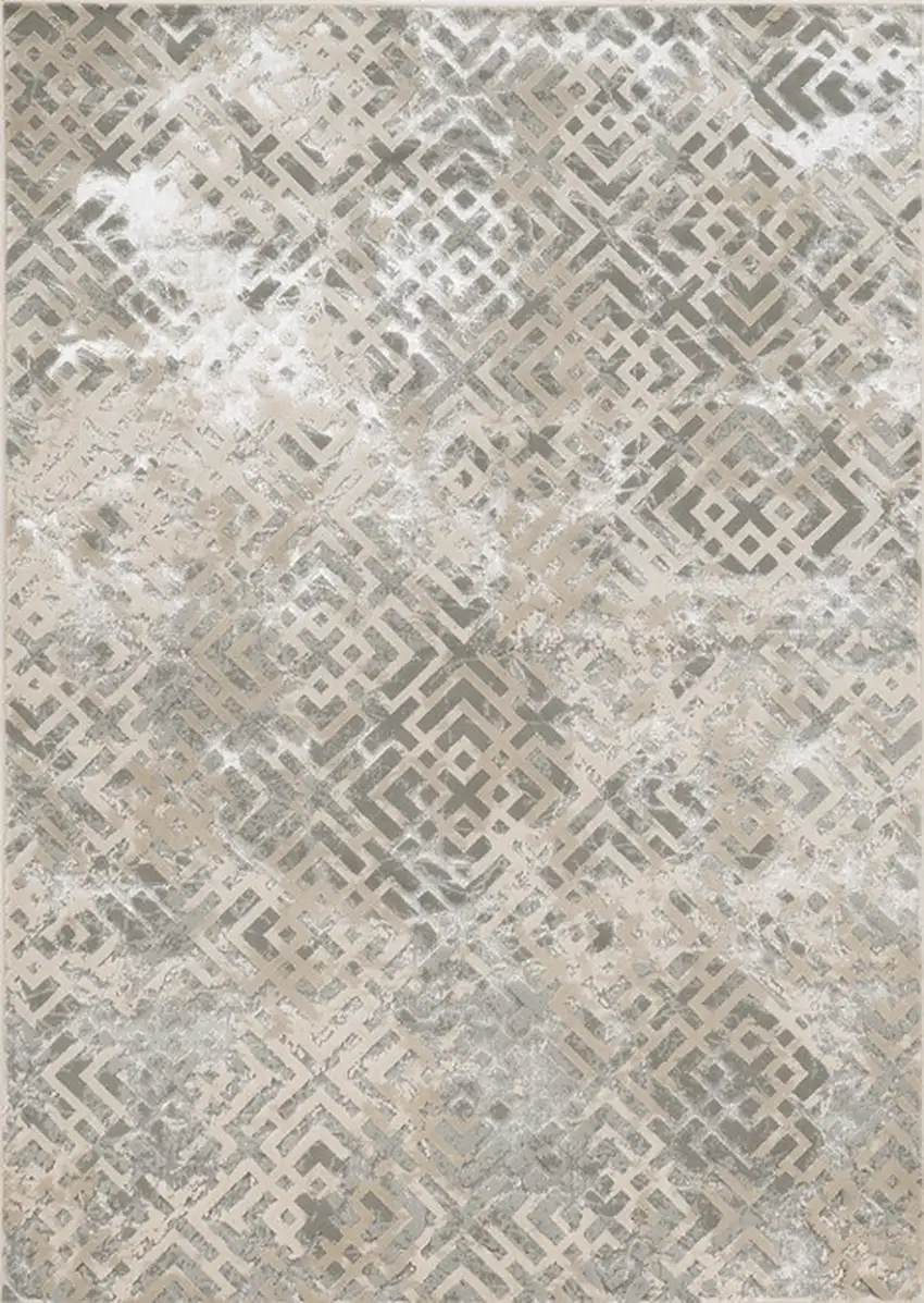 Polyester Sand Silver Area Rug Photo 7