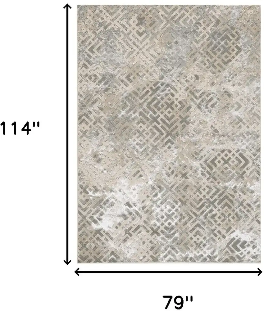 Polyester Sand Silver Area Rug Photo 3
