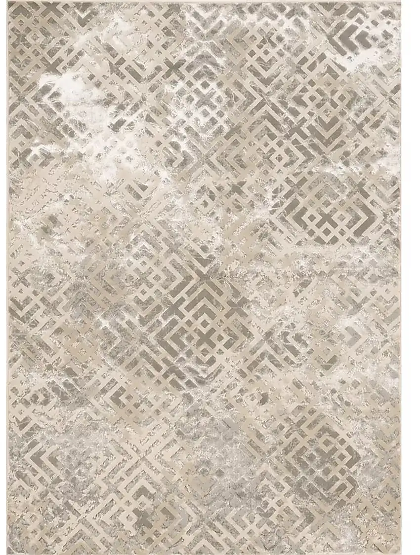 Polyester Sand Silver Area Rug Photo 1