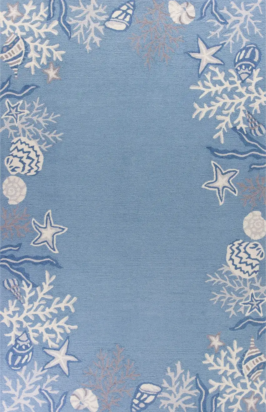 Light Blue Hand Tufted Area Rug Photo 2