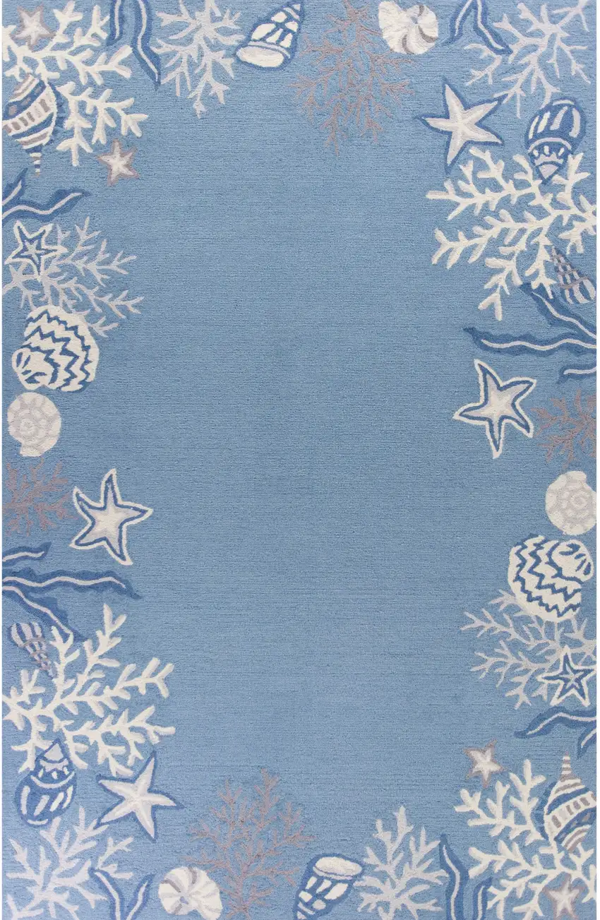 Light Blue Hand Tufted Area Rug Photo 2