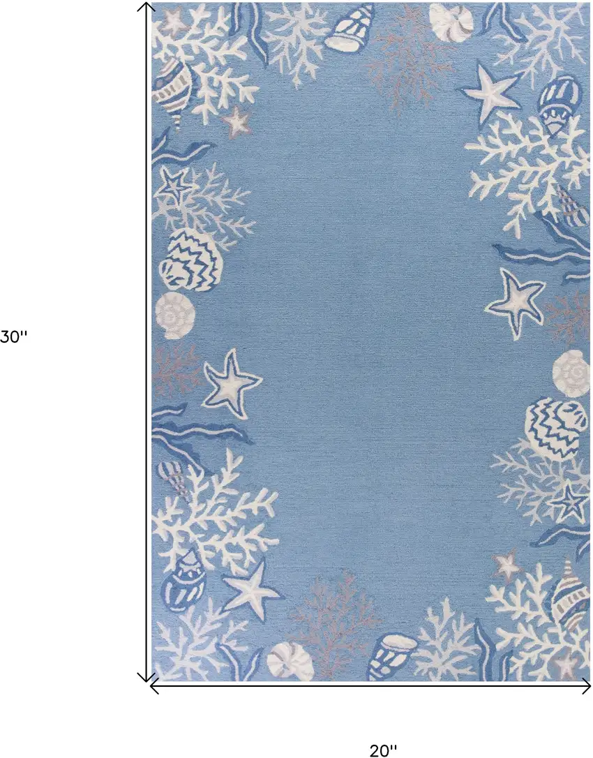 Light Blue Hand Tufted Area Rug Photo 3