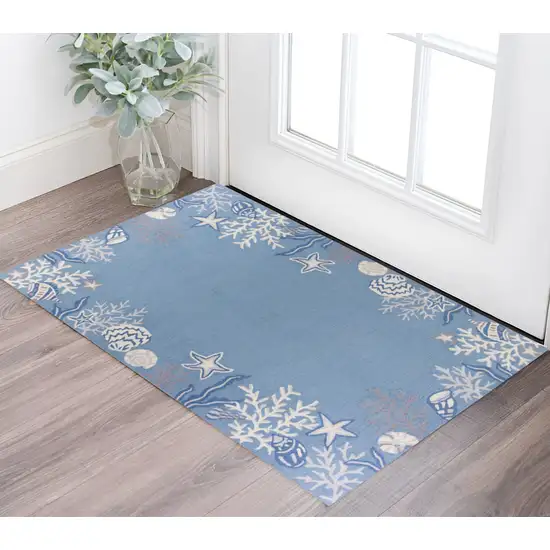 Light Blue Hand Tufted Area Rug Photo 1