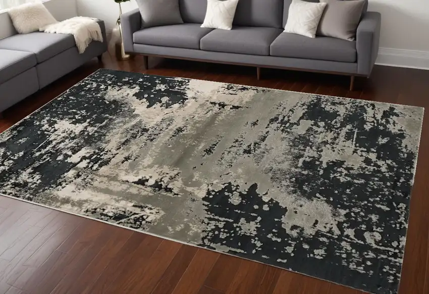 Black and Silver Area Rug Photo 1