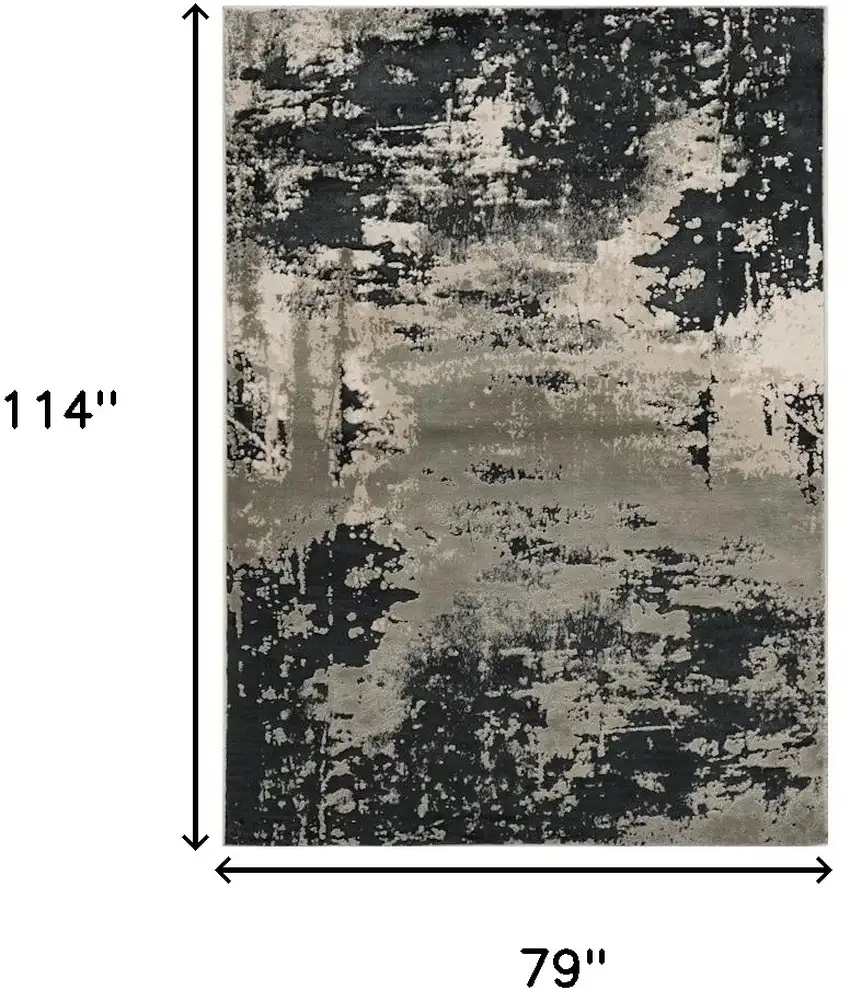 Black and Silver Area Rug Photo 3