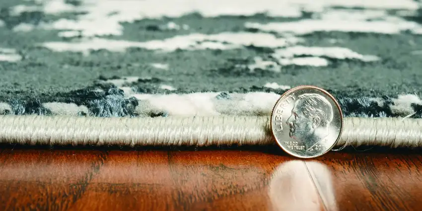 Polyester Silver Charcoal Area Rug Photo 7