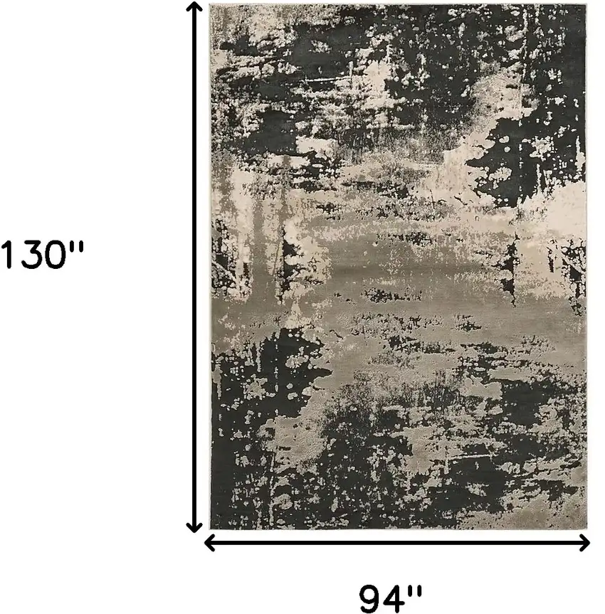 Polyester Silver Charcoal Area Rug Photo 8