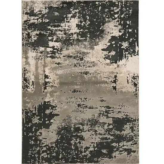 Polyester Silver Charcoal Area Rug Photo 1